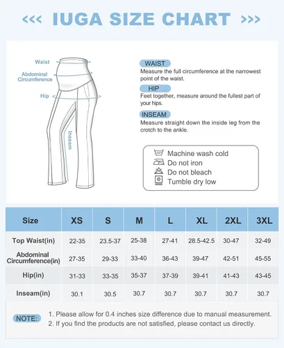 Miniatura 6 de IUGA Pantalones de maternidad con forro polar con bolsillos, pantalones de yoga de maternidad, pantalones de embarazo acampanados con corte de bota
