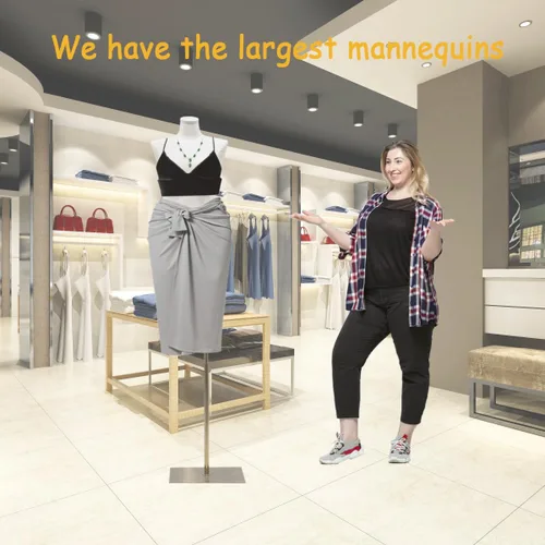 Miniatura 2 de Maniquí femenino de talla grande, figura completa con base de metal, torso de maniquí para tienda de ropa, maniquíes de ventana, ropa, vestidos