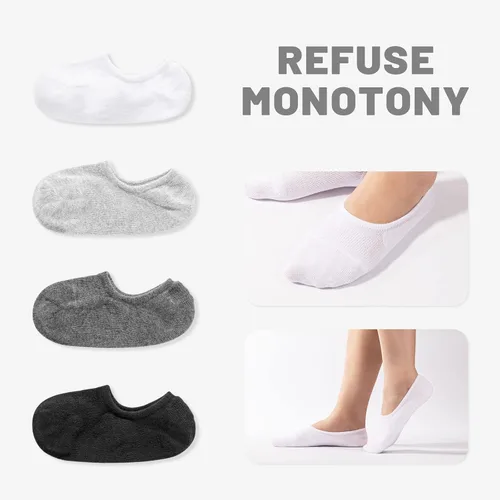 Miniatura 2 de IDEGG Calcetines invisibles para mujeres y hombres, 12 pares de calcetines atléticos antideslizantes de corte bajo casuales con antideslizantes