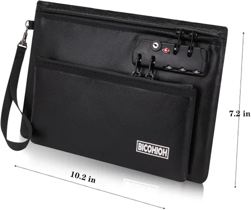 Miniatura 4 de Bolsa de dinero ignífuga con cerradura, bolsa de efectivo bolsa de banco para efectivo, bolsa de almacenamiento de objetos valiosos, caja fuerte
