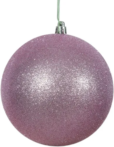 Miniatura 36 de Vickerman Adorno de bola de Navidad inastillable con acabado de lentejuelas con tapa perforada, 6 por bolsa, 4 pulgadas, color negro