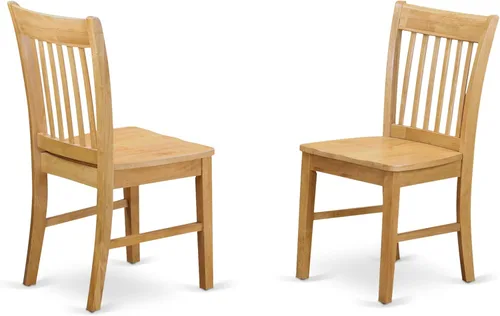 Miniatura 5 de East West Furniture ANNO5-OAK-W - Juego de muebles de comedor de 5 piezas que incluye una mesa de comedor redonda con pedestal y 4 sillas de asiento