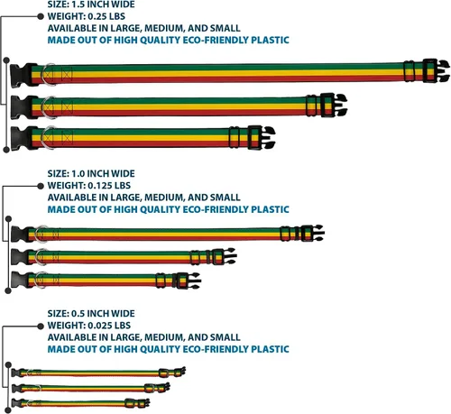 Miniatura 3 de Buckle-Down PC-W21802-S Collar de clip de plástico Rasta, pequeño/9-15