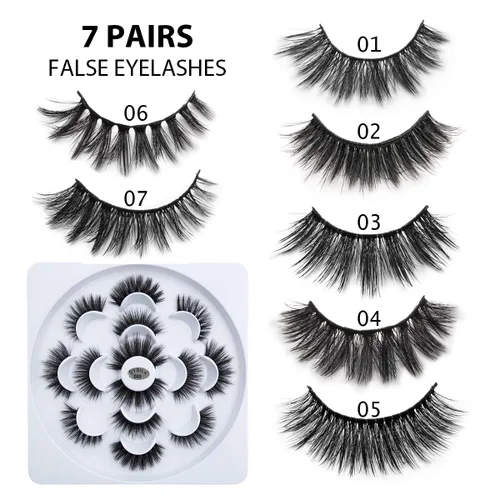 Miniatura 2 de DYSILK Pestañas postizas naturales de visón 6D, aspecto dramático, pestañas postizas esponjosas, extensión de maquillaje, pestañas largas hechas a