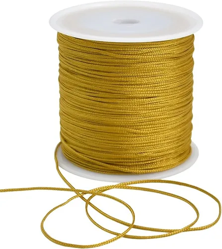 Miniatura 18 de TONIFUL 1 mm x 100 yardas de cordón de nailon blanco satinado para hacer pulseras, cordón de macramé cola de ratón, cordón de cuentas a granel