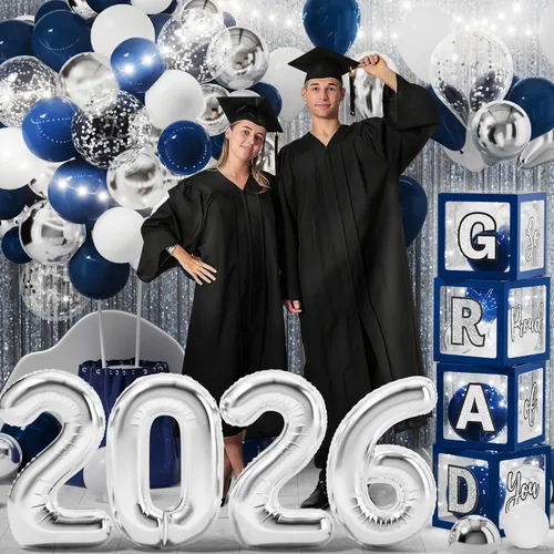 Miniatura 4 de Decoraciones de graduación 2026: juego de 86 piezas de suministros de decoración para fiesta de graduación, incluye cuerdas de luz LED, cajas