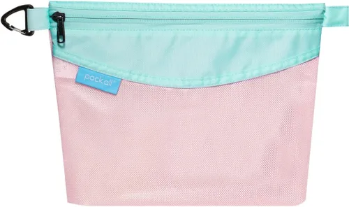 pack all Bolsa con cremallera de material resistente al agua, bolsa de malla con cremallera para almacenamiento, viajes, oficina (mediano, rosa)