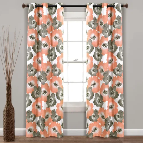 Miniatura 31 de Lush Decor Leah - Juego de 2 paneles de cortinas para oscurecer la habitación, 84 x 52 pulgadas, rojo/naranja