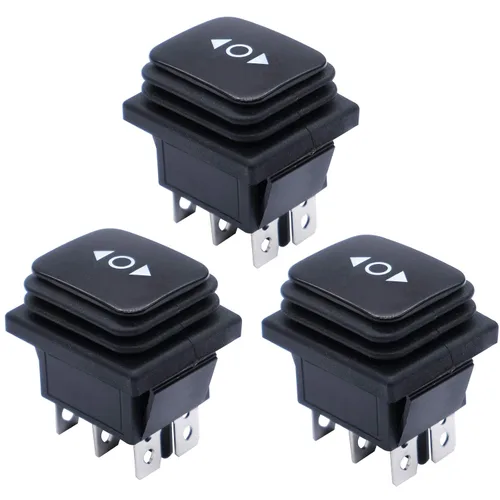 Miniatura 20 de mxuteuk Interruptor basculante momentáneo (ENCENDIDO) - Apagado de palanca DPST Power 4 Pin AC 250V 6A 125V 10A, uso para coche, barco