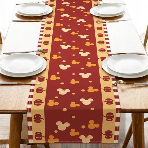 Seliem Camino de Mesa de Calabaza de Otoño, Decoración de Mesa de Cocina y Comedor de Lunares Rojos de Acción de Gracias de Otoño, Decoración del