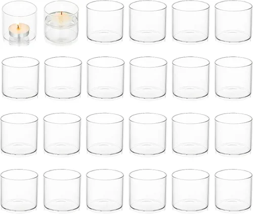 Miniatura 10 de Romadedi Portavelas transparente, mesa votiva de cristal, pequeña decoración de boda, centro de mesa, velas de té flotantes para fiesta de Navidad