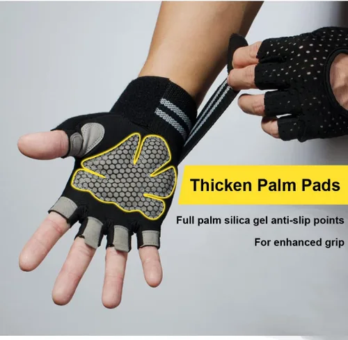 Miniatura 5 de SUJAYU Guantes de gimnasio para levantamiento de pesas para hombres y mujeres, guantes de entrenamiento transpirables, guantes de ejercicio