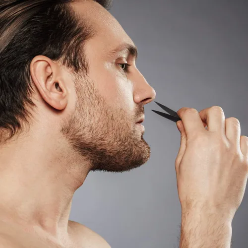 Miniatura 3 de Mudder Paquete de 3 tijeras de nariz pequeñas para recortar el vello facial, mini belleza de acero inoxidable para aseo de cejas, nariz, bigote