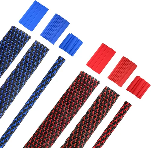 Miniatura 9 de Xuniea Fundas trenzadas de telar de alambre de 96 pies para organizar cables con 127 tubos termorretráctiles para cables de audio y video contra
