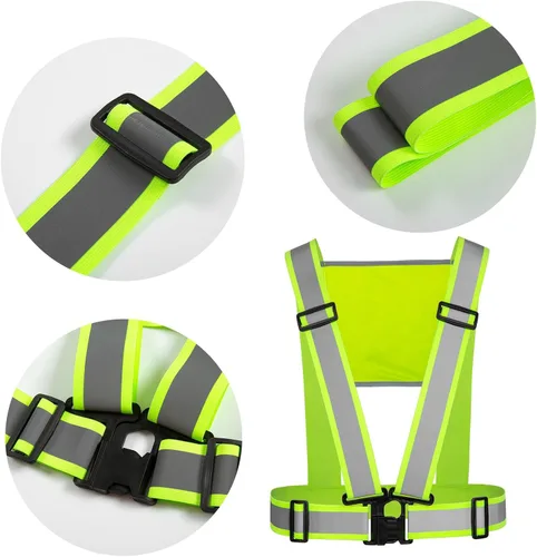 Miniatura 2 de Chaleco de seguridad personalizado correas ligero ajustable de alta visibilidad reflectante chaleco de seguridad construcción exterior Amarillo-b