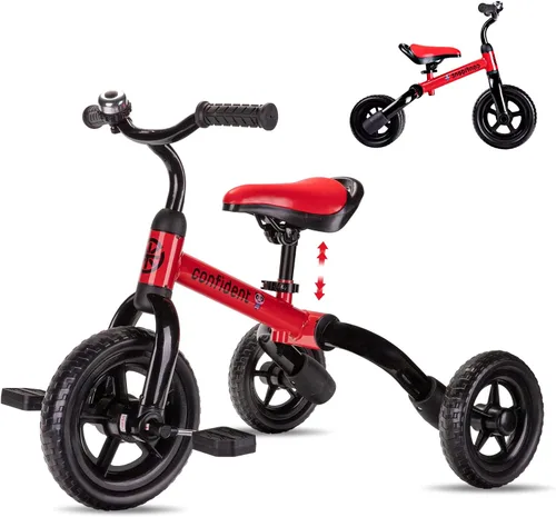 Miniatura 8 de YGJT Triciclo 3 en 1 para niños de 2 a 5 años, bicicletas de equilibrio plegables para niños con asiento ajustable y pedal extraíble, juguetes