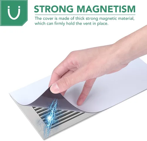 Miniatura 4 de TRYMAG Cubiertas de ventilación magnéticas de 5.5"x12", paquete de 3 unidades, cubiertas de ventilación de suelo resistentes para registros de aire