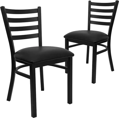 Flash Furniture Hercules Series - Sillas comerciales de restaurante con respaldo de escalera, sillas de comedor modernas y ligeras de metal con