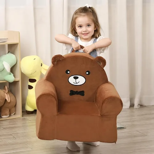 Miniatura 5 de MOMCAYWEX Silla de bebé acogedora, Silla de personaje prémium, marrón, de 18 meses hasta 3 años