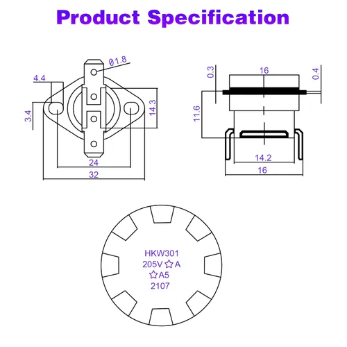 Miniatura 2 de Dreyoo Interruptor de límite de horno 47-22861-01 reemplazo L350, interruptor de límite desplegable SRL350 350F, compatible con Rheem Furnace Motor