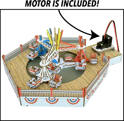 Miniatura 2 de CoasterDynamix 3-D Scrambler Carnival Ride - Kit de rompecabezas de construcción motorizado eléctrico para adultos y niños, rompecabezas de juguete