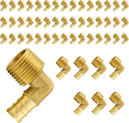 Miniatura 14 de Paquete de 5 accesorios PEX, adaptador de codo NPT roscado macho de 1/2" PEX x 1/2", ASTM F1807