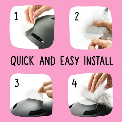 Miniatura 2 de Funda para casco de cuerno de unicornio – Decoración de felpa adhesiva para niños y adultos Se adapta a cualquier casco de esquí, snowboard