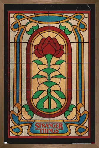 Miniatura 15 de Trends International Netflix Stranger Things: Season 4 - Póster de pared de vitrales, 14.72 x 22.37 pulgadas, versión enmarcada de madera de granero