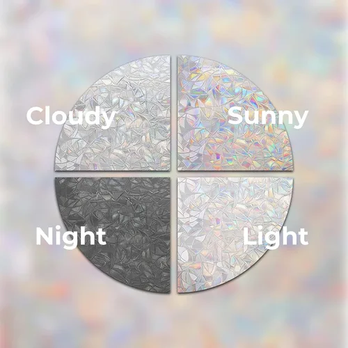 Miniatura 9 de WALPLUS Película decorativa de privacidad para ventana, diseño de arco iris, película extraíble para ventana, bloqueador solar estático, control