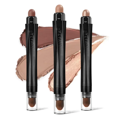 Miniatura 35 de 10 barras de sombra de ojos, brillo y neutro, color rosa champán, metálico, lápiz de sombra de ojos color crema con resistente a las manchas y al