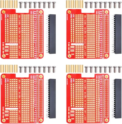 Miniatura 3 de GeeekPi 4X Prototipo Breakout DIY Breadboard PCB Shield Board Kit para Raspberry Pi 4 3 2 B+ A+ (negro)