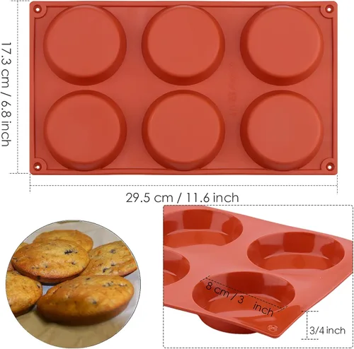 Miniatura 2 de Ocmoiy Molde de Huevo de 3 Pulgadas para Sándwiches de Desayuno, Molde Redondo de Silicona para Magdalenas/Bandeja para Huevos, Moldes de Silicona