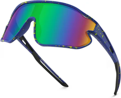 WANWAN Lentes de sol juveniles, lentes de sol de béisbol para niños y niñas de 8 a 12 años, UV400, deportes, ciclismo, softbol