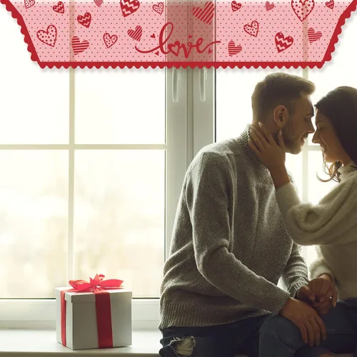 Miniatura 7 de Tatuo Bufanda para el día de San Valentín, mantel de encaje con corazón rojo para el día de San Valentín, boda, aniversario, sala de estar