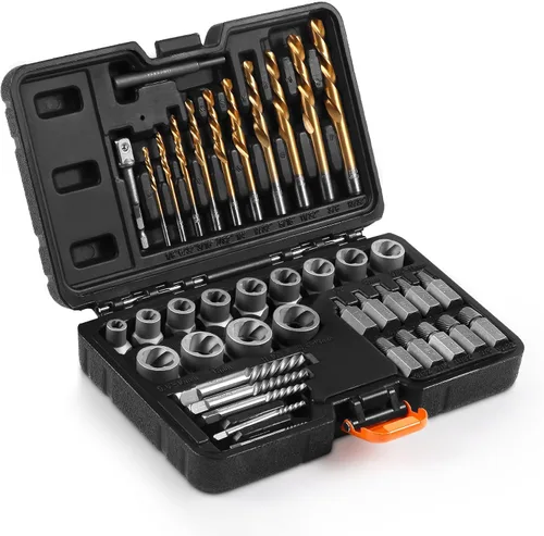 Miniatura 7 de Juego de 15 piezas de extractor de pernos, juego de zócalos de impacto de 3/8" para quitar pernos y tuercas, para pernos y tuercas dañados