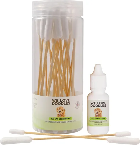 Miniatura 8 de We Love Doodles Hisopos largos de algodón para orejas de perro, hisopos de algodón de doble cara para perros, herramienta de bolas limpiadoras