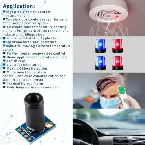 Miniatura 6 de MLX90614ESF-DCI Módulo de sensor de temperatura infrarrojo sin contacto Módulo de sensor de temperatura infrarroja de alta precisión Módulo