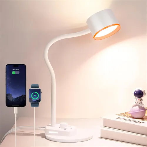 Miniatura 9 de LiFMIRA Lámpara de Escritorio, Lámpara de Escritorio LED con Puertos de Carga USB C + A, Lámpara de Lectura de Cuidado Visual Completamente