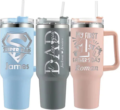 Miniatura 16 de Vaso personalizado – Grabado con láser con nombre, vaso delgado de acero inoxidable personalizado de 20 onzas con tapas y pajitas 19 colores y 16