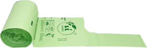 Miniatura 3 de UNNI Bolsas de basura compostables de 3 galones con asas de corbata, 100 bolsas pequeñas de compost de cocina para basura de encimera, certificadas