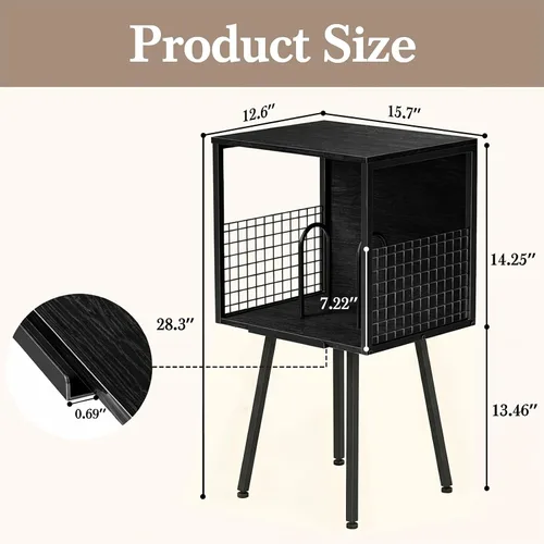 Miniatura 3 de Faesun - Soporte para tocadiscos con almacenamiento, soporta más de 100 discos de vinilo, mesa para tocadiscos industrial con estante