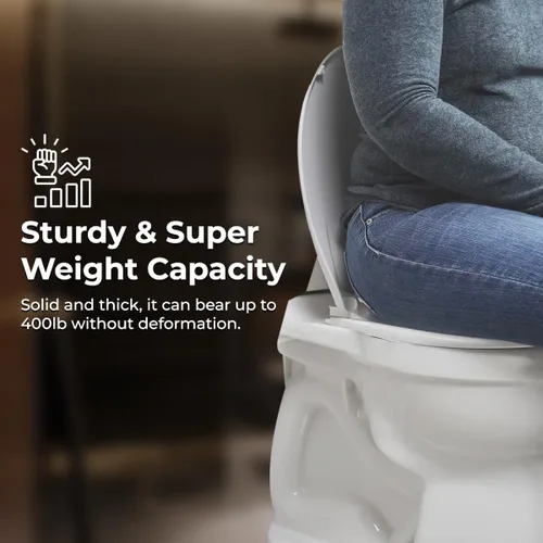 Miniatura 5 de GenieBidet Asiento de inodoro alargado de cierre suave, asiento de inodoro silencioso y tapas de inodoro, herramientas de montaje alargadas