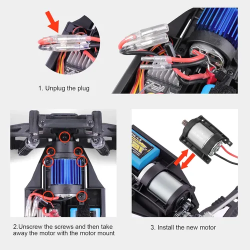 Miniatura 4 de HAIBOXING 1/12TH Escala RC Coches Recambios, Camión de Control Remoto Cepillado Motor 390 con Piñón Motor Aplicado a 903 & 905 (90125 y 90128)