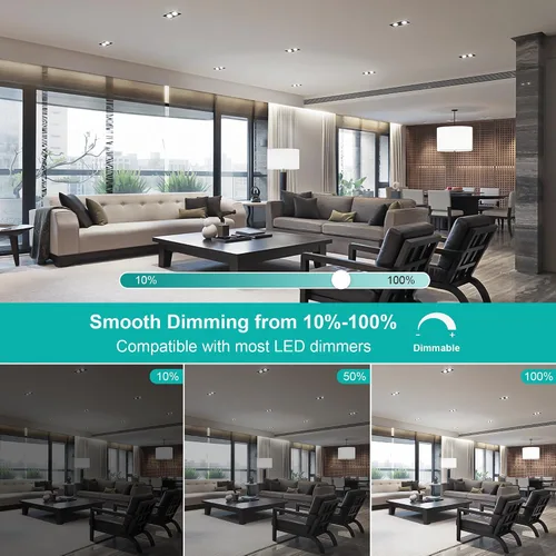 Miniatura 4 de Paquete de 10 bombillas LED MR16 regulables, 5 W, 5000 K, luz diurna 500 lm (equivalente a 50 W) AC/DC 12V GU5.3 base bi-pin ángulo de haz de 40°