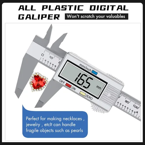 Miniatura 5 de Calibrador digital con pantalla LCD, 0 a 6 pulgadas, conversión de pulgadas/mm, función de apagado automático, muy adecuado para medir en el hogar