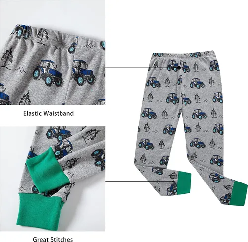 Miniatura 4 de KikizYe Conjunto de pijamas para niños y niñas pequeños, 100% algodón, ropa de dormir