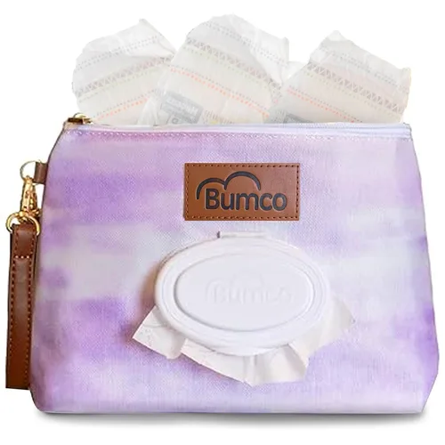 Miniatura 20 de Bumco - Bolsa de mano para pañales – Dispensador de toallitas portátil y soporte para pañales, estuche hermético de viaje para toallitas para bebés
