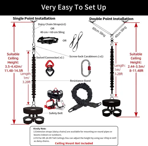 Miniatura 5 de PRIOR FITNESS Juego de Fitness Bungee Yoga Cuerda de Bungee Resistencia Cuerda de Aire Baile Ejercicio Fitness Equipo de Entrenamiento Profesional