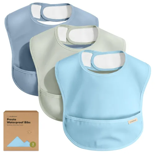 Miniatura 10 de KeaBabies Paquete de 3 baberos impermeables para comer, baberos ligeros para alimentación de niños pequeños con gran atrapador de alimentos, a