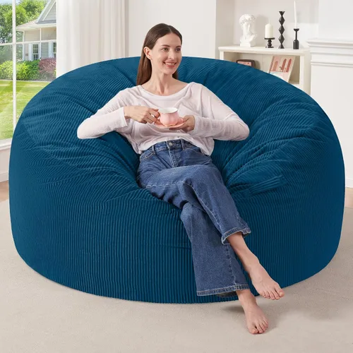 Miniatura 15 de HABUTWAY 2 puf de 2 pies, puf gigante para adolescentes y adultos, puf grandes con relleno de espuma viscoelástica, puf grandes con funda de pana